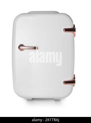 Small cosmetic refrigerator on white background Stock Photo