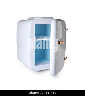 Empty cosmetic refrigerator on white background Stock Photo