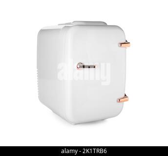 Small cosmetic refrigerator on white background Stock Photo