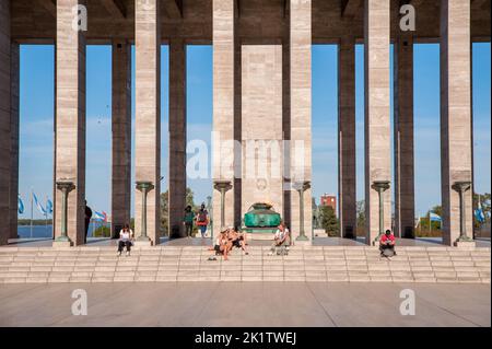 Tourists and passers-by at the National Flag Memorial in Rosario, Argentina Stock Photo