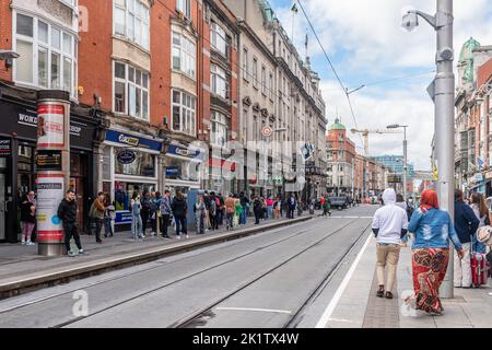 Abbey Street LUAS tram station in Dublin, Ireland. Stock Photo