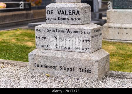 Grave of Eamon De Valera in Glasnevin Cemetery, Dublin, Ireland. Stock Photo