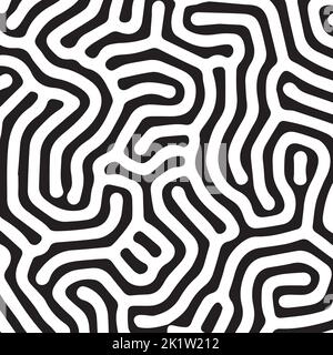 Black abstract organic Turing patern Stock Vector