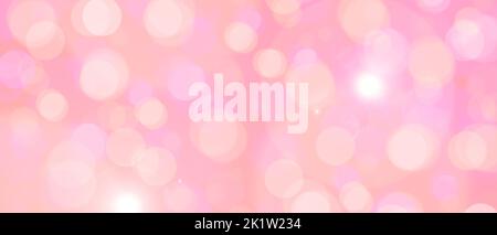 Dazzling and sparkling pink boken lights background or banner image. Beautiful, feminine and delicate. Stock Photo