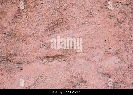 Dusty pink rose texture of concrete. An old concrete wall painted with pink paint. Rose concrete background. Stock Photo