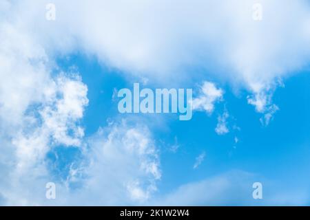 Soft white cloud in blue sky, pastel sky background Stock Photo