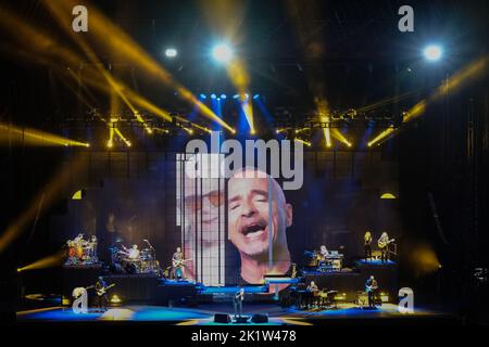 Verona, Italy, 20 September 2022, The Italian singer Eros Ramazzotti sings on a stage during The World Tour Premiere at Arena di Verona in Verona, Italy, on 20 September 2022 Stock Photo