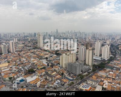 Aerial landscape of Mooca one of the oldest neighborhood in San Paolo ...