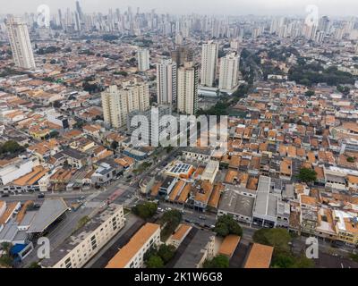 Aerial landscape of Mooca one of the oldest neighborhood in San Paolo ...