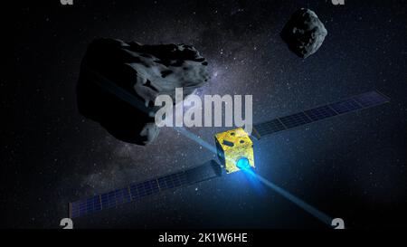 DART asteroid collision, illustration Stock Photo - Alamy