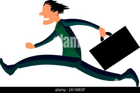 A man running to the office Stock Photo