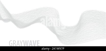 Abstract gray wave consisting of very thin lines on white background. Subtle vector graphic illustration Stock Vector