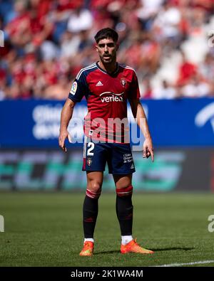 PAMPLONA, SPAIN - SEPTEMBER 18: Nacho Vidal of CA Osasuna looks on during the La Liga Santander match between CA Osasuna and Getafe CF on September 18, 2022 at El Sadar in Pamplona, Spain. Credit: Ricardo Larreina/AFLO/Alamy Live News Stock Photo