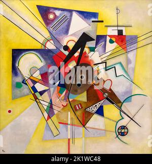 Vasily Kandinsky oil on canvas painting Yellow Accompaniment (Gelbe Begleitung) 1924 in the Solomon R. Guggenheim, Museum, Manhattan, NYC, USA Stock Photo