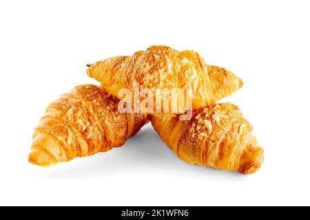 Fresh croissant with cheese isolated on white background Stock Photo