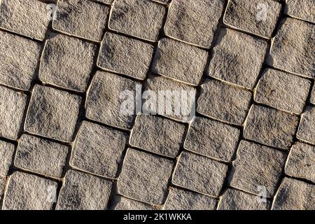 masonry walls or roads lined with small stones Stock Photo