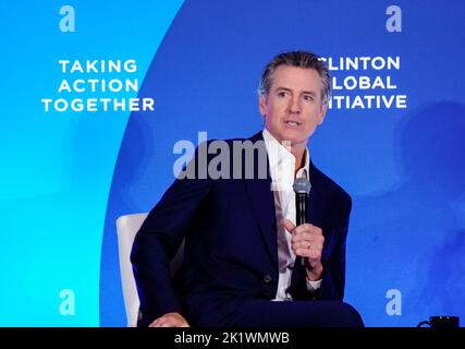 09/20/2022 New York City, New York Gavin Newson during the 2022 Clinton Global Initiative held at Hilton Midtown Tuesday September 20, 2022 in New York City. Photo by Jennifer Graylock-Alamy News 917-519-7666 Stock Photo
