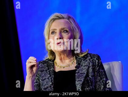 09/20/2022 New York City, New York Secertary Hillary Clinton during the 2022 Clinton Global Initiative held at Hilton Midtown Tuesday September 20, 2022 in New York City. Photo by Jennifer Graylock-Alamy News 917-519-7666 Stock Photo