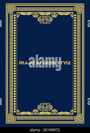 Frame in Greek style. Vector color illustration Stock Vector