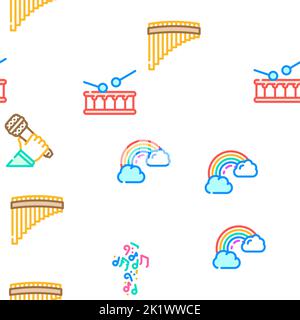 Music Genres Audio Performance vector seamless pattern Stock Vector