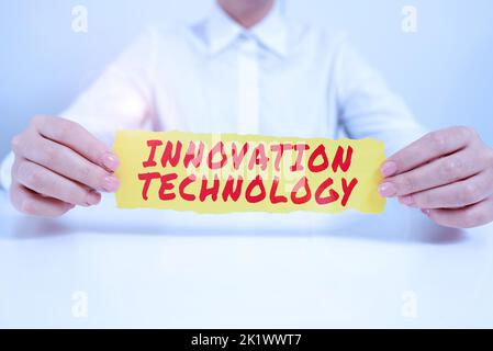 Sign displaying Innovation Technology. Internet Concept New Idea or Method of Technical or Scientific nature Stock Photo