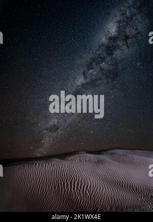 Milky Way core over the Nambung desert, Cervantes, Western Australia Stock Photo