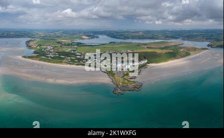 A panorama landscape view of Inchydoney Beach in County Cork of southwestern Ireland Stock Photo