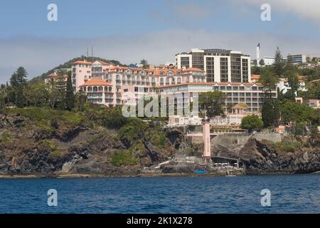 Reid's hotel and coast in Funchal Madeira Stock Photo