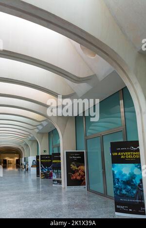 interior detail of El Palau de les Arts Reina Sofia, Opera House, at City of Arts and Sciences in Valencia, Spain in September Stock Photo