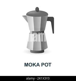 Moka Pot icon. 3d illustration from coffee collection. Creative Moka Pot 3d icon for web design, templates, infographics and more Stock Vector
