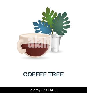 Coffee Tree icon. 3d illustration from coffee collection. Creative Coffee Tree 3d icon for web design, templates, infographics and more Stock Vector