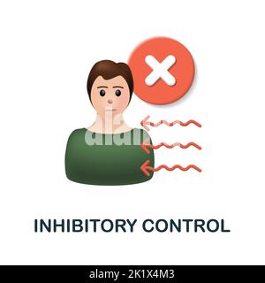Inhibitory Control icon. 3d illustration from cognitive skills collection. Creative Inhibitory Control 3d icon for web design, templates, infographics Stock Vector