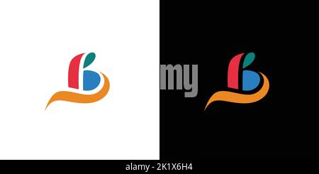 Colorful and unique initial letter B logo design Stock Vector