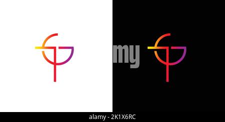 Cool and modern TG logo design Stock Vector