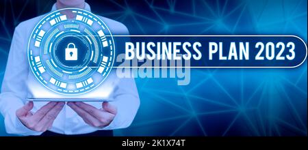 Conceptual display Business Plan 2023Challenging Business Ideas and Goals for New Year. Business idea Challenging Business Ideas and Goals for New Stock Photo