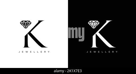 Diamond King logo design with initial K is modern and luxurious Stock Vector