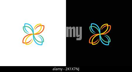 Modern and attractive color floral abstract logo design Stock Vector