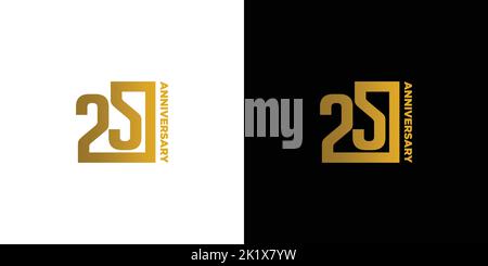 Modern and elegant 25th celebration logo design Stock Vector