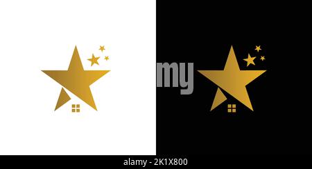 Modern and elegant home star logo design Stock Vector