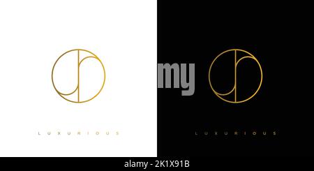 Modern and luxury letter JR initials logo design Stock Vector