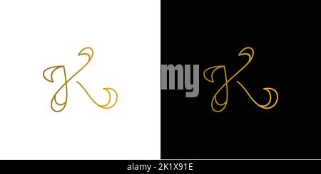 Modern and luxury letter K initials logo design Stock Vector