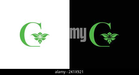 Modern and natural letter G initials logo design Stock Vector