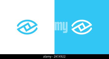 Modern and cool eye logo abstract design Stock Vector
