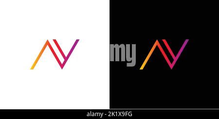 Modern and professional NY letter initials logo design Stock Vector