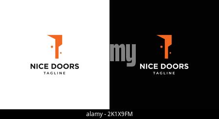 Modern and professional door company logo design Stock Vector