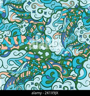 Tracery seamless pattern. Mehndi design Stock Vector