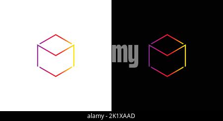 Modern and sophisticated cube M logo abstract design Stock Vector