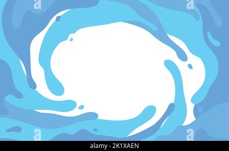 Blue splashes in a vortex, blots isolated on white background. Vector splash background. Stock Vector