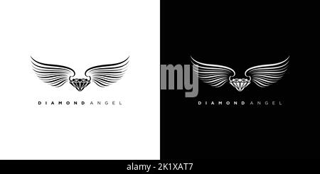 Modern and unique diamond angel logo design Stock Vector