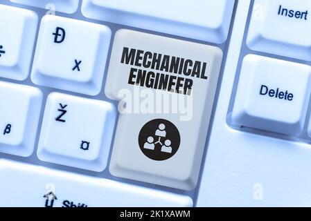Text caption presenting Mechanical Engineer. Concept meaning Applied Engineering Discipline for Mechanical System Stock Photo